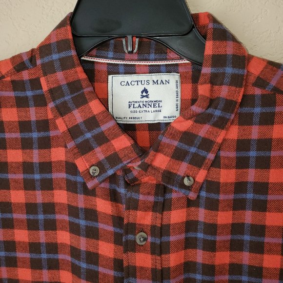 Cactus Man L/S Flannel Plaid Shirt Size 2XL NWT - Picture 2 of 2